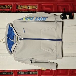 NWT Nike Therma-Fit Boys Wolf Grey & Blue Zippered Hoody Jacket 3T